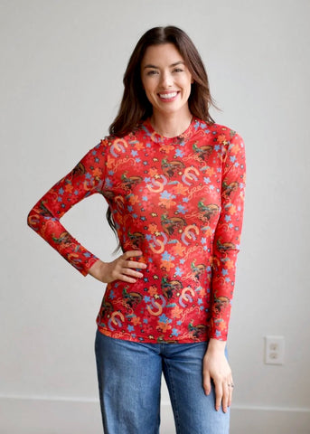 Velvet Embroidery Sleeve Top