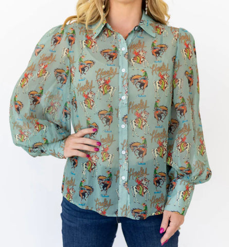 Yeehaw Balloon Sleeve Top