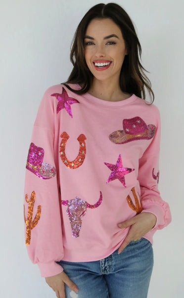 Sequin Western Things Sweatshirt