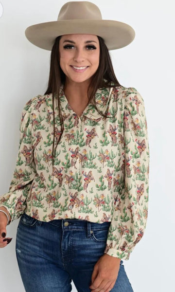 Retro Cactus Cowboy Shirt