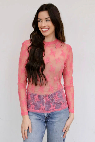 Pink Lace Top
