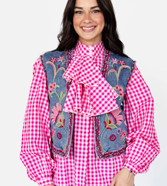 Floral Embroidery Vest