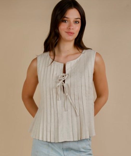 Pleated Tie Top