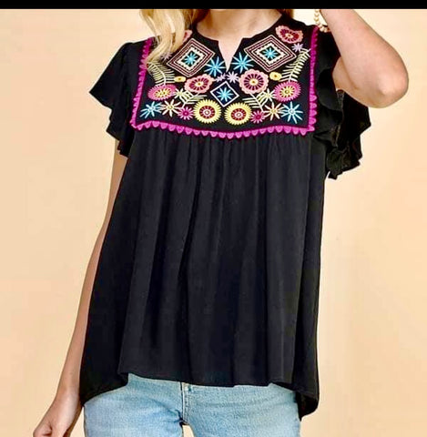 Fiesta Embroidery Top