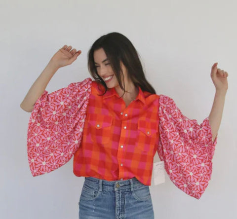 Denim Patchwork Ruffle Vest