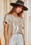 Shimmer Embroidery Top
