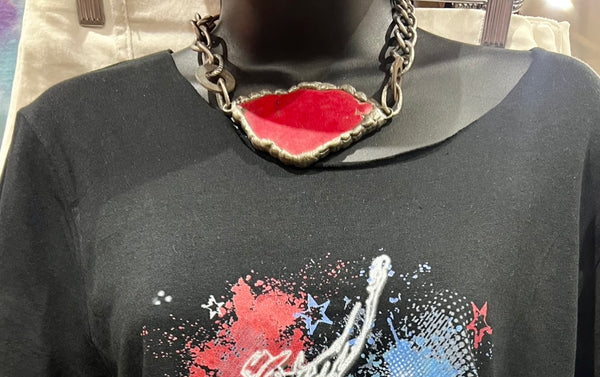 Red Slab Choker Necklace