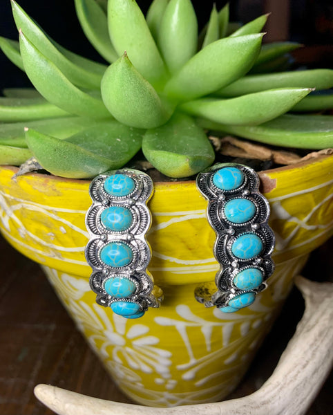 Turquoise Half Hoops
