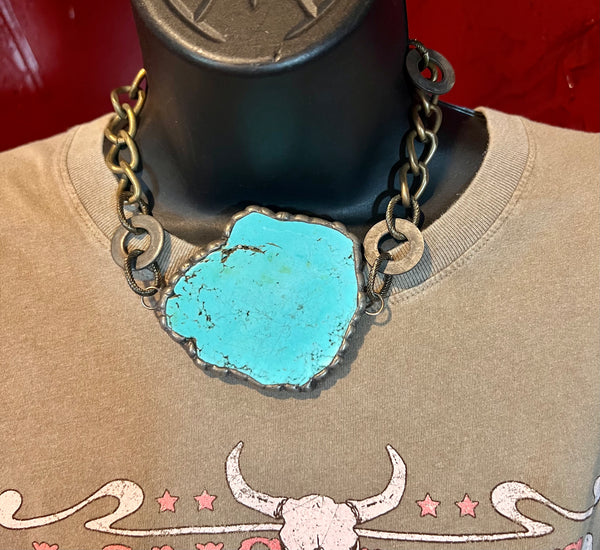 Large Turquoise Slab Choker