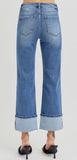 Risen Front Seam Cuffed Jeans