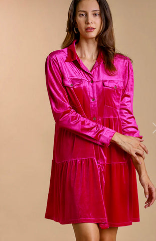 Prissy Pink Velvet Dress