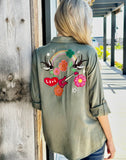 Birds of a Feather Embroidery Shirt