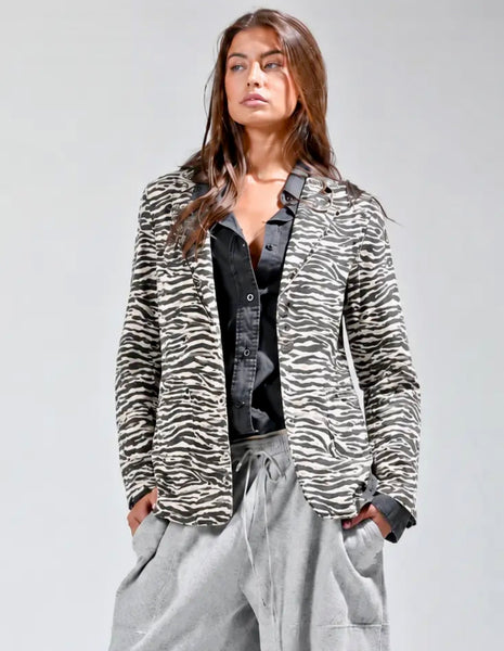 Zebra Denim Blazer