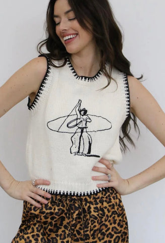 Roping Cowboy Sweater Vest