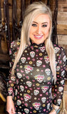 Sugar Skull Mesh Top