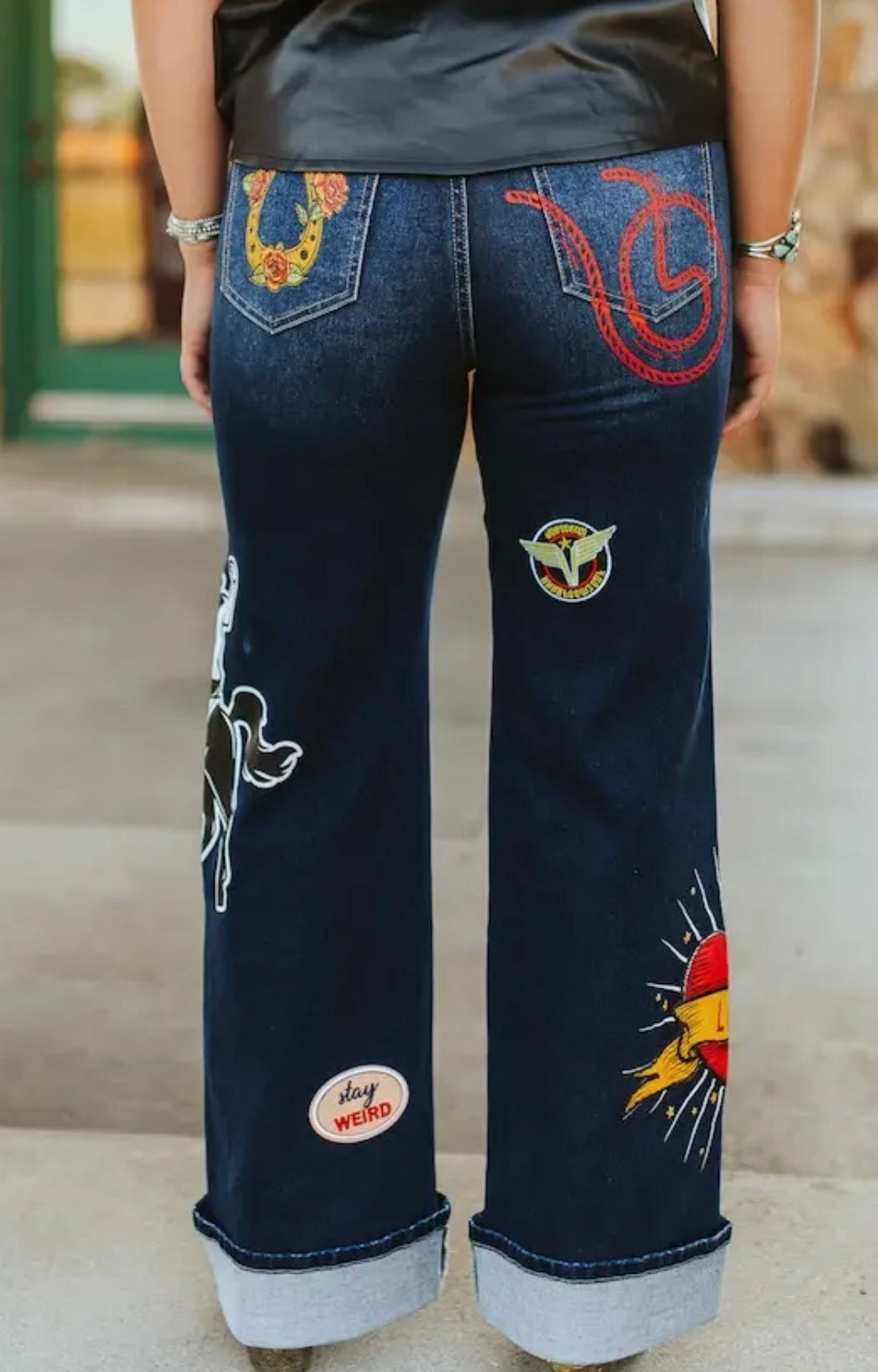 Patch Printed Rodeo Jeans