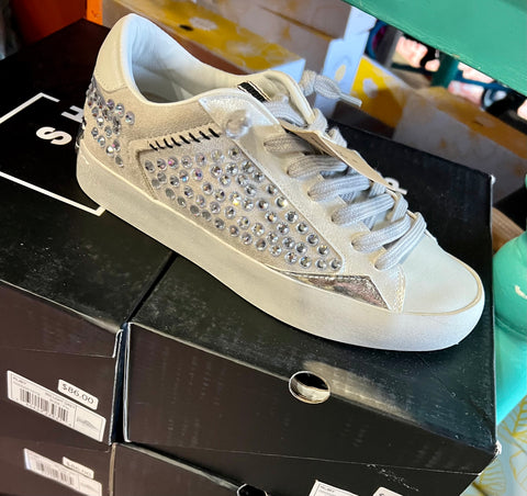 Shu Shop Silver Distressed Sneakers