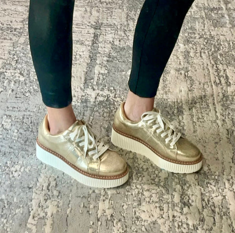 Shu Shop Silver Distressed Sneakers