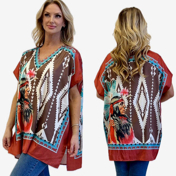 Big Chief Poncho Top