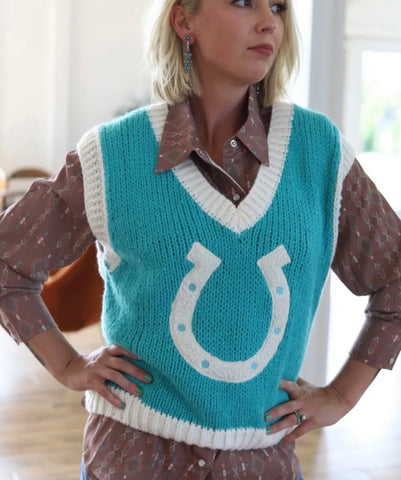 Turquoise Horseshoe Vest