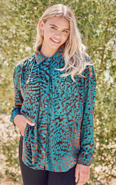 The Zarah Velvet Leopard Top