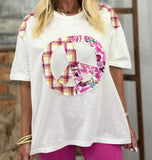 Peace Patch Plaid Top