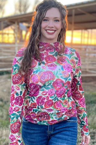 Floral Mesh Top