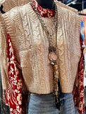 Gold Metallic Crop Sweater Vest