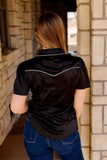Black Satin Pearl Snap