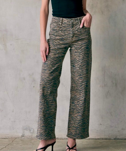 Hidden Tiger Print Jeans