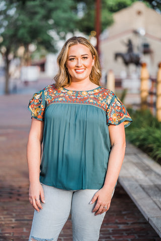 The Jade Embroidery Top