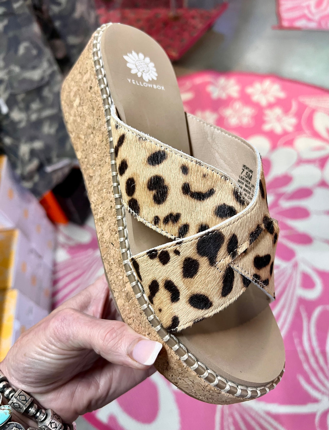 Yellowbox Leopard Wedges