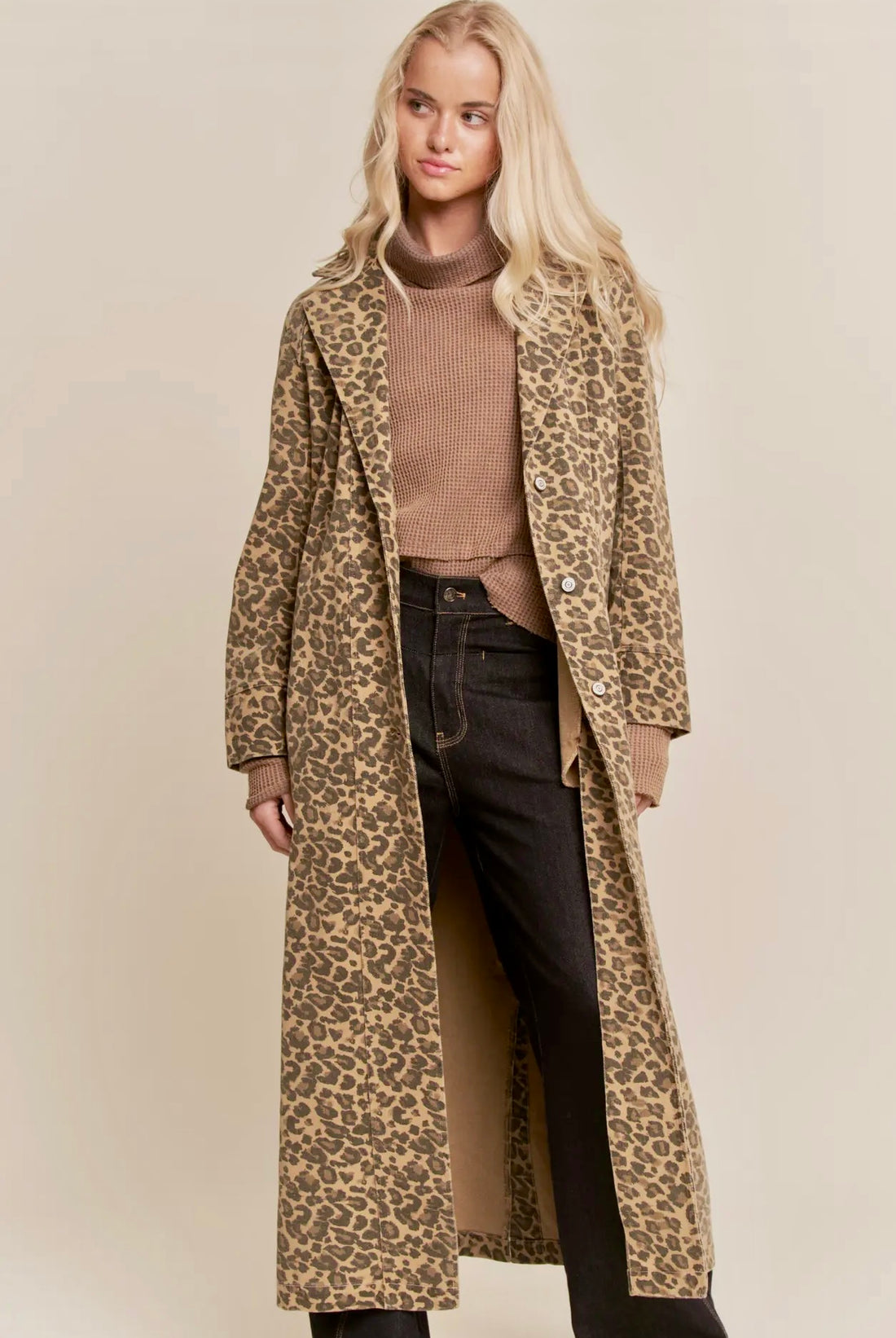 Leopard Denim Duster