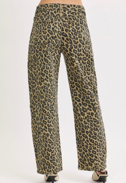 Risen Leopard Barrel Jean
