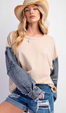 Denim Sleeve Top