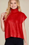 Metallic Foil Sweater Top