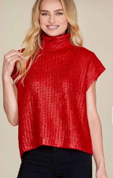 Metallic Foil Sweater Top