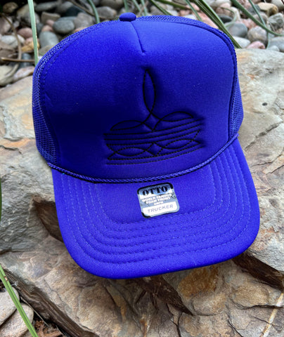 Purple Boot Stitch Cap