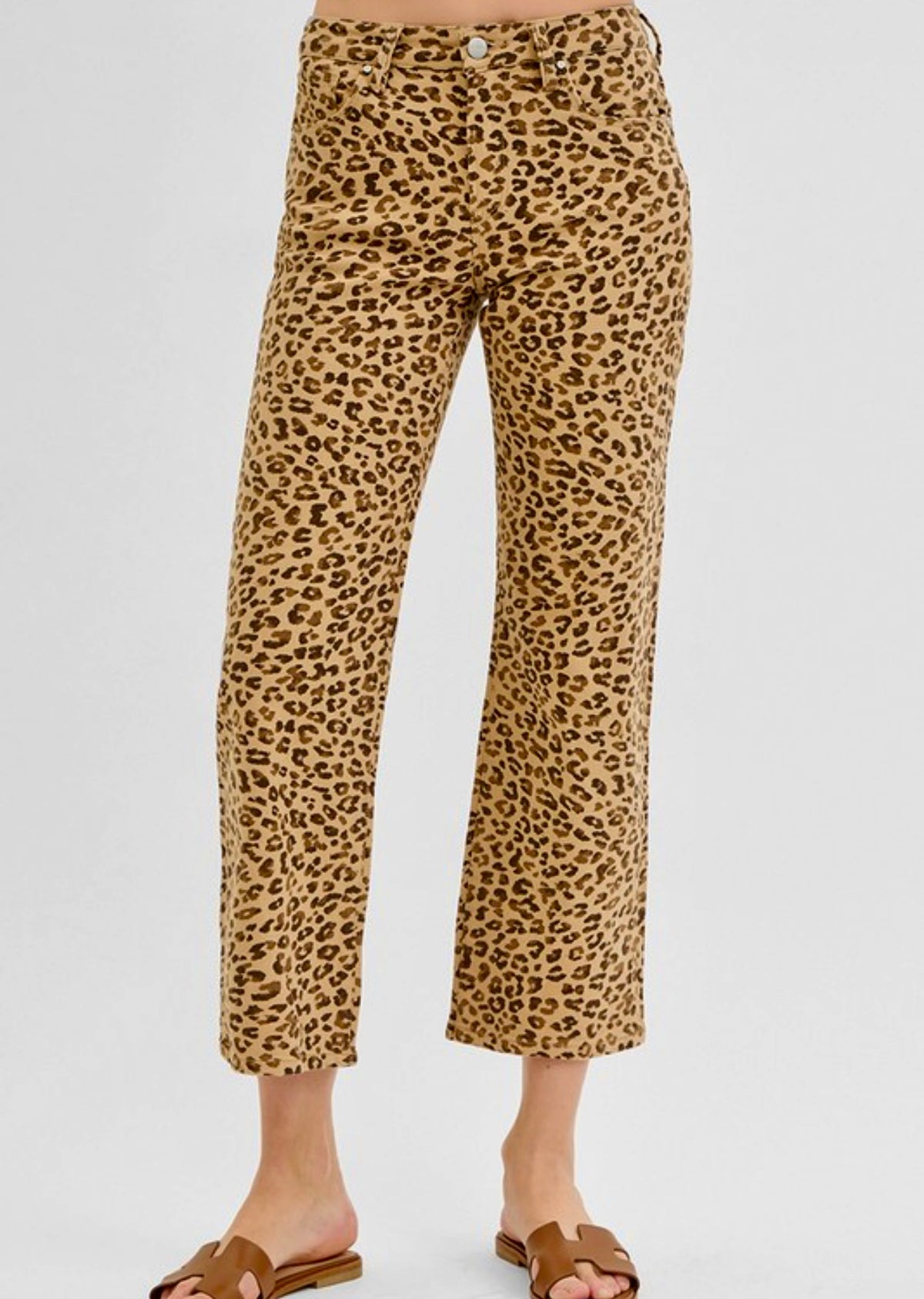 Risen Leopard Ankle Jeans