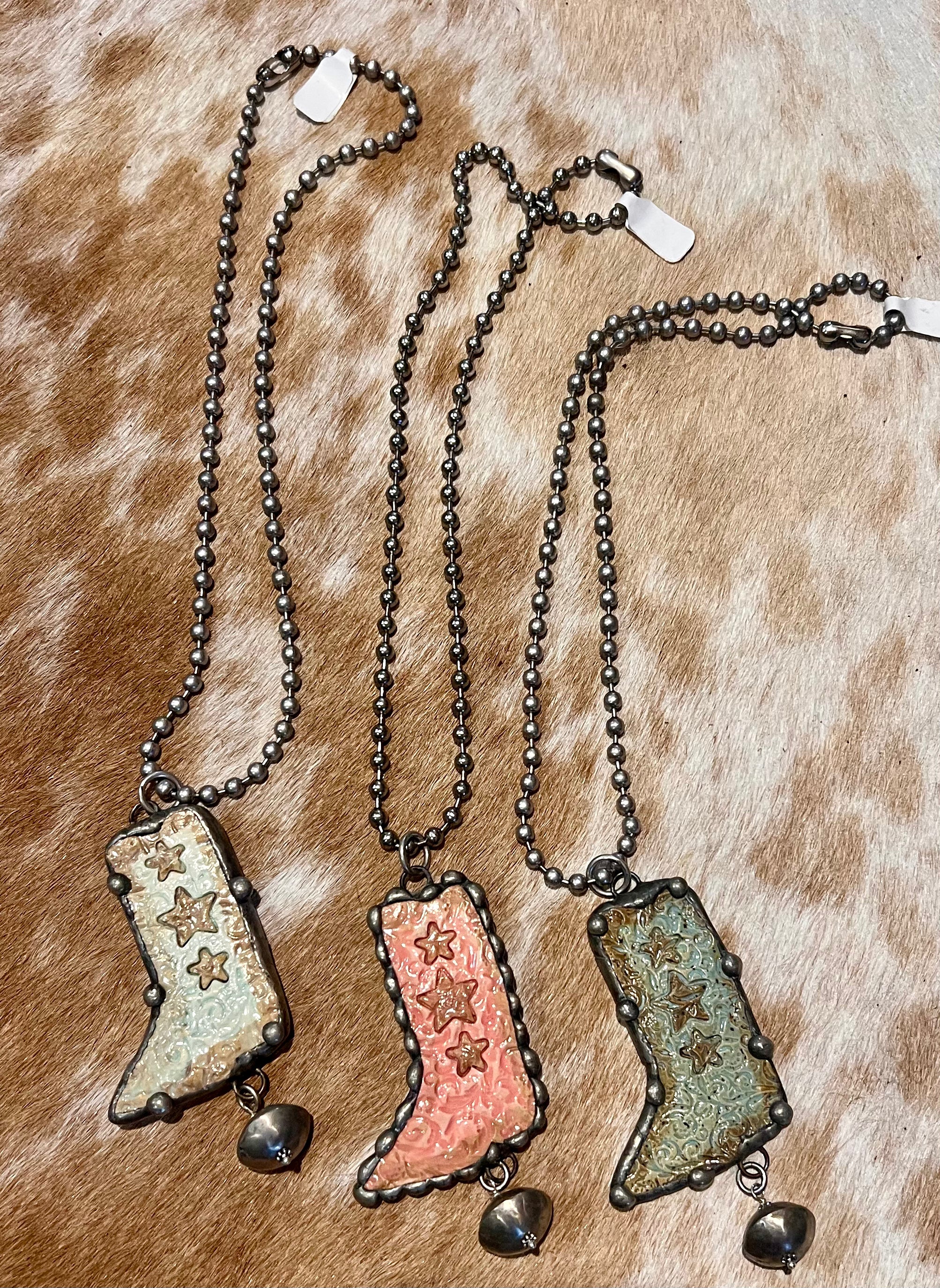 Pottery Boot Necklace