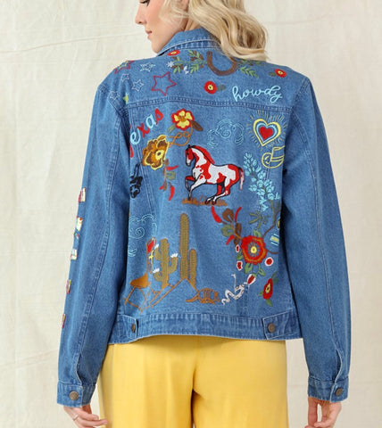 Texas Denim Embroidery Jacket