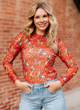 Red Cowboy Mesh Top