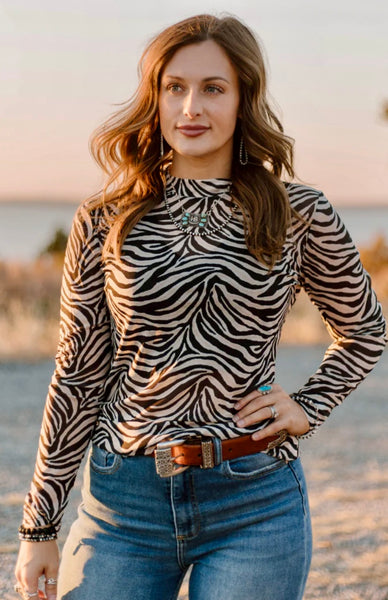 Zebra Mesh Top