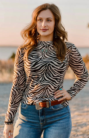 Zebra Mesh Top