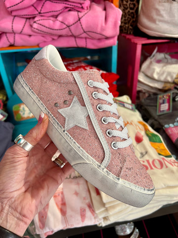 Corkys Pink Glitter Sneakers