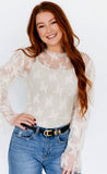 Ivory Ruffle Sleeve Lace Top