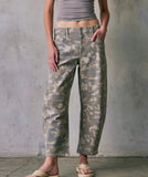 Tan Camo Barrel Jeans