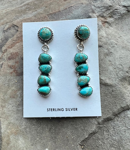 Petite Turquoise Cluster Earrings
