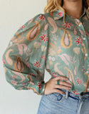 The Sage Paisley Blouse