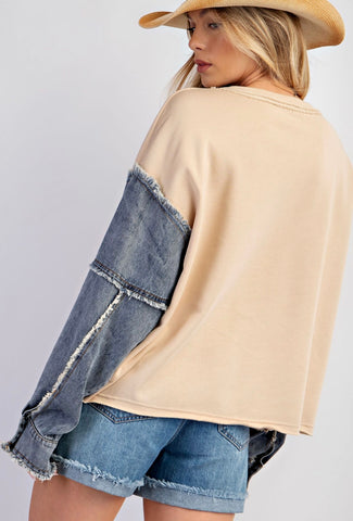 Denim Sleeve Top
